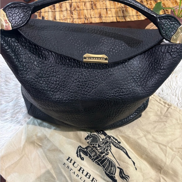 Burberry Handbags - Burberry Textured Black Hobo Bag